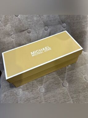 Michael Kors Empty Shoe Replacement Box 12.5x5x4”Light Mustard Color White Logo
